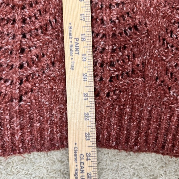 Saltwater Luxe Women's Boxy Cropped Open Weave Pullover Sweater Rust Size L Soft - Picture 6 of 9